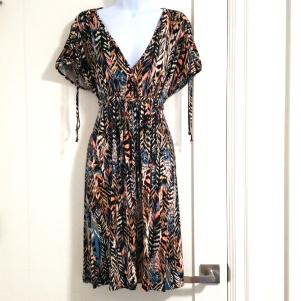 H&M Jungle Print Dress w/ Adjustable Ties